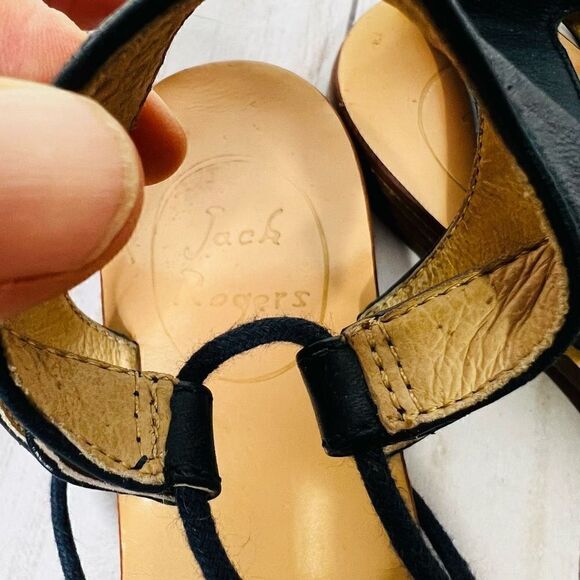 Jack Rogers Women's Blue Tasseled Ankle Wrap Sandals Size 6.5 - Picture 2 of 9